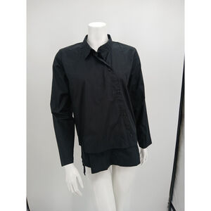 Ivan Grundahl Copenhagen Womens Black Cotton Blouse Top Size 36 Lagenlook Artsy